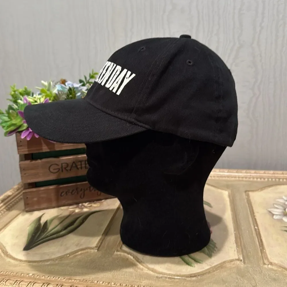 Anoma 2006 Y2K Green Day Fine Wale Corduroy Cotton Spandex Fitted Cap Black Red